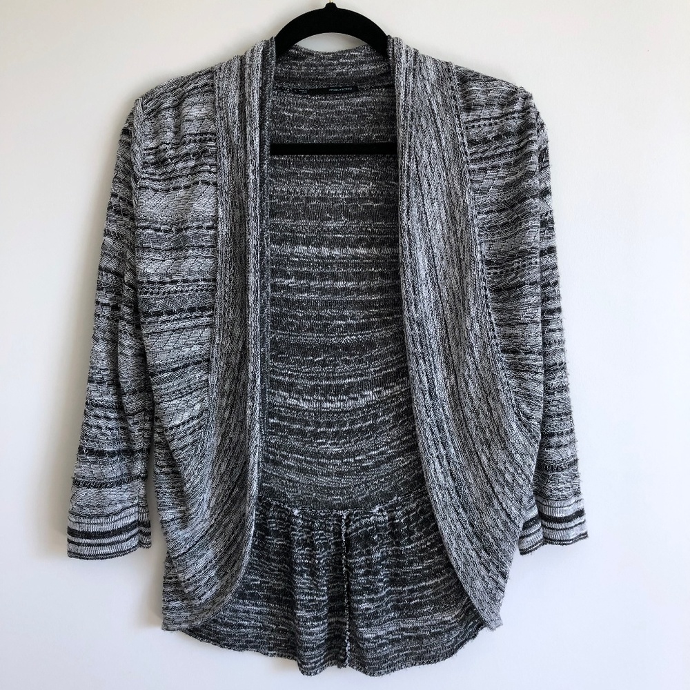 Maurices Black and Gray Knit Cardigan | L